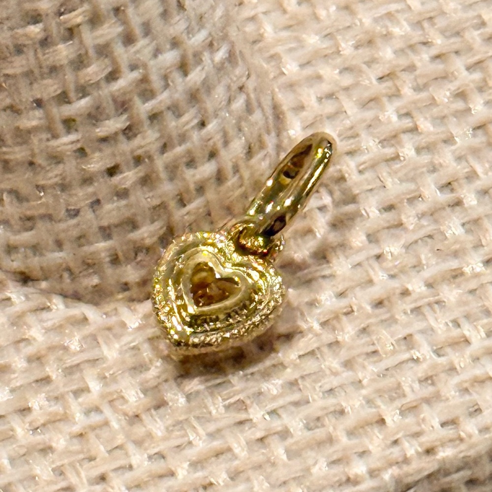 Pandora Gold-Tone Heart Mini Dangle Charm - Picture 4 of 5